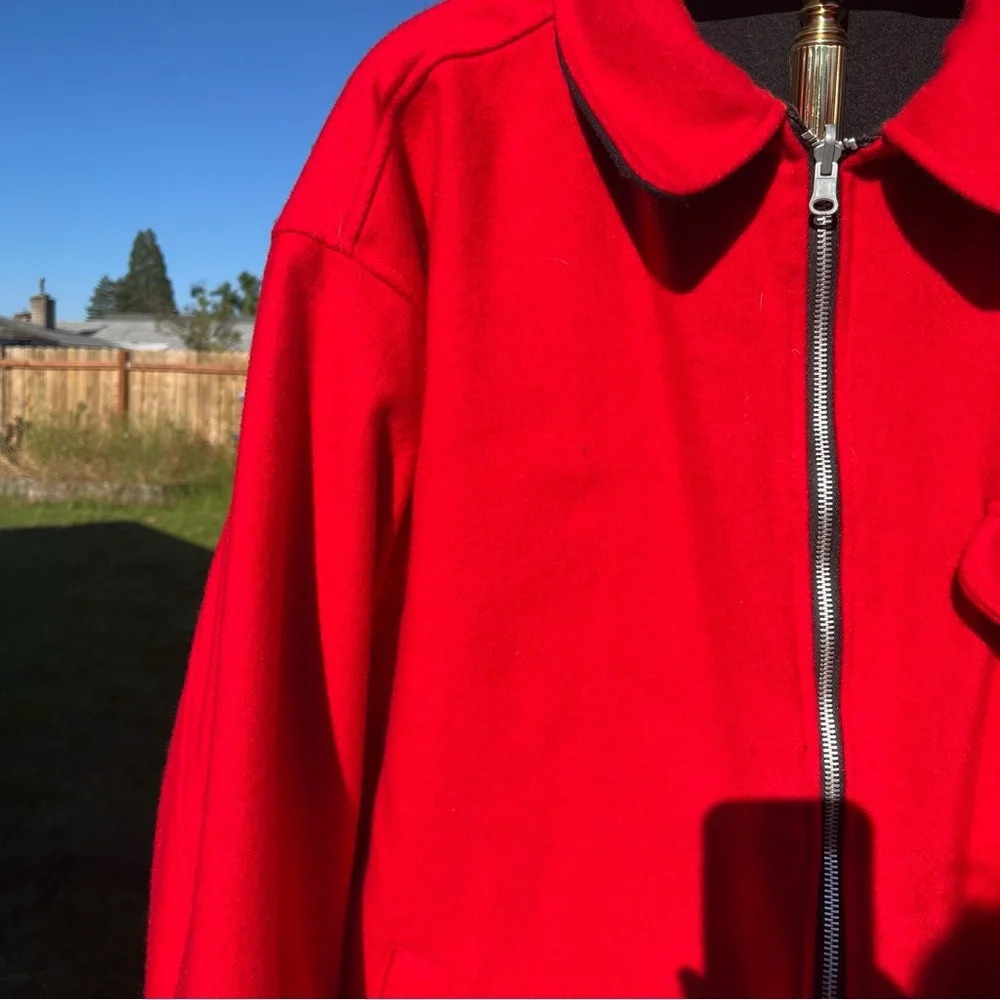 MARLBORO ~ Reversible Wool Men’s Red and Black Zip Jacket with Logo and Pockets - Picture 8 of 15